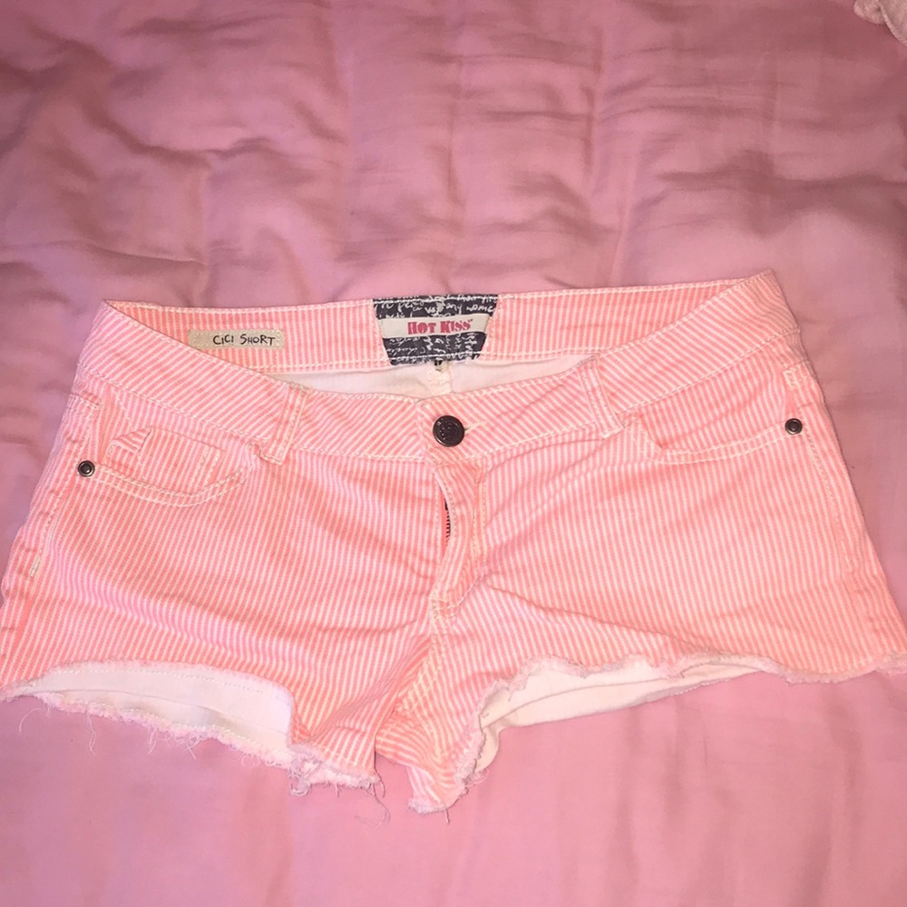 Pink and White Shorts:Hot KISS